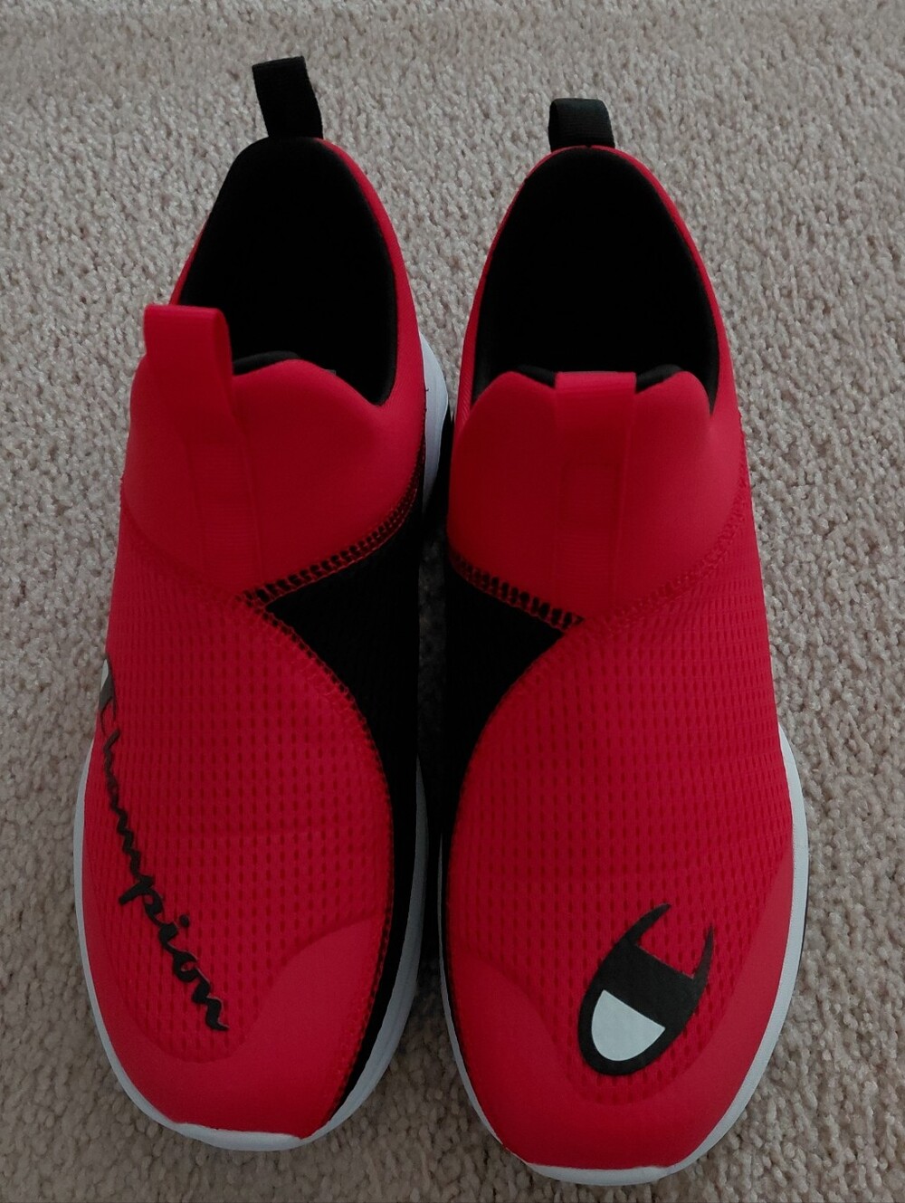 Champion Slip-On Sneakers in Red and Black